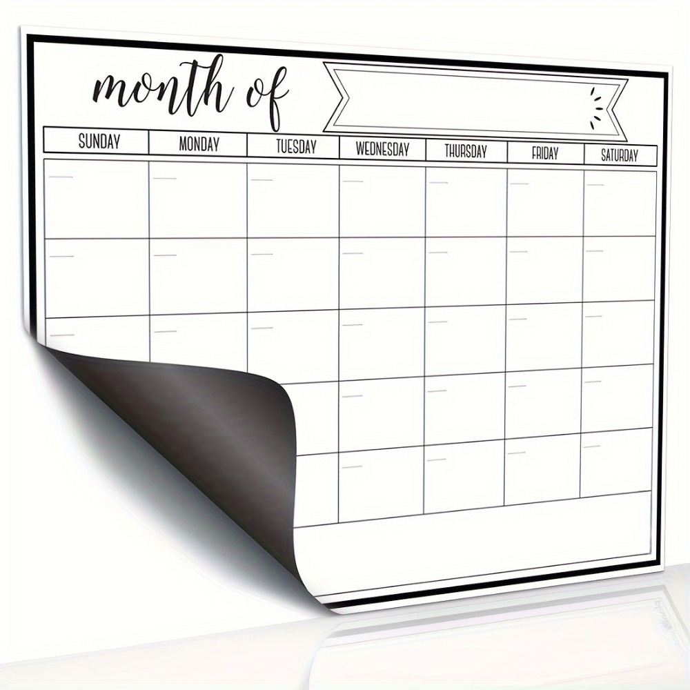 Magnetic Calendar Board - 1 Pezzo Calendario Magnetico Cancellabile a