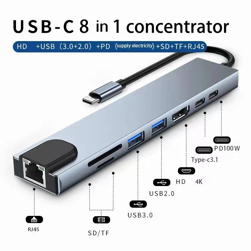 Home Office For Mac - Adattatore Hub Usb 8 In 1
