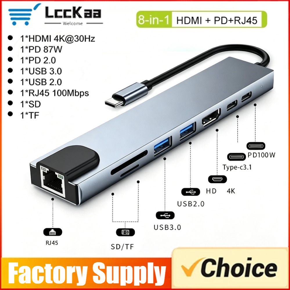 Home Office For Mac - Hub USB C 8in1/2 7in1/2, Adattatore