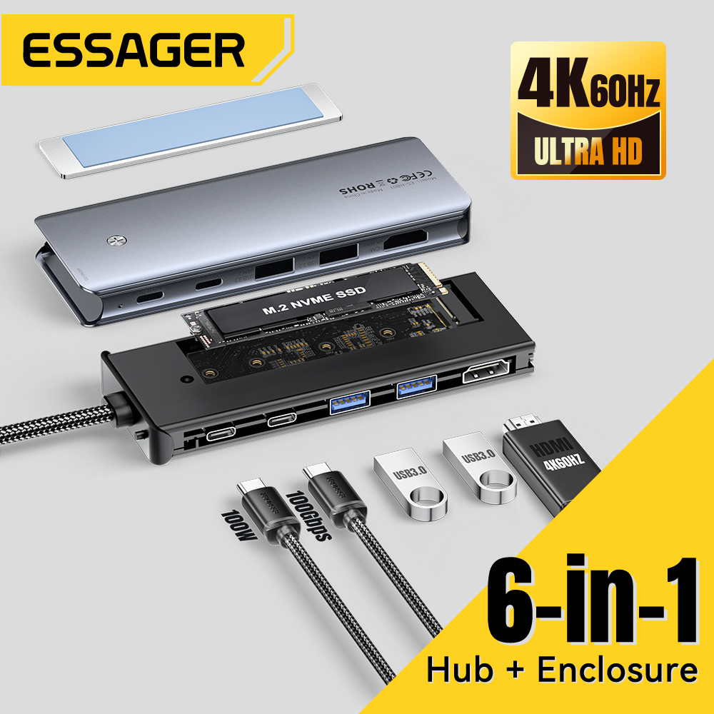 Home Office For Mac - Hub USB C Essager con custodia