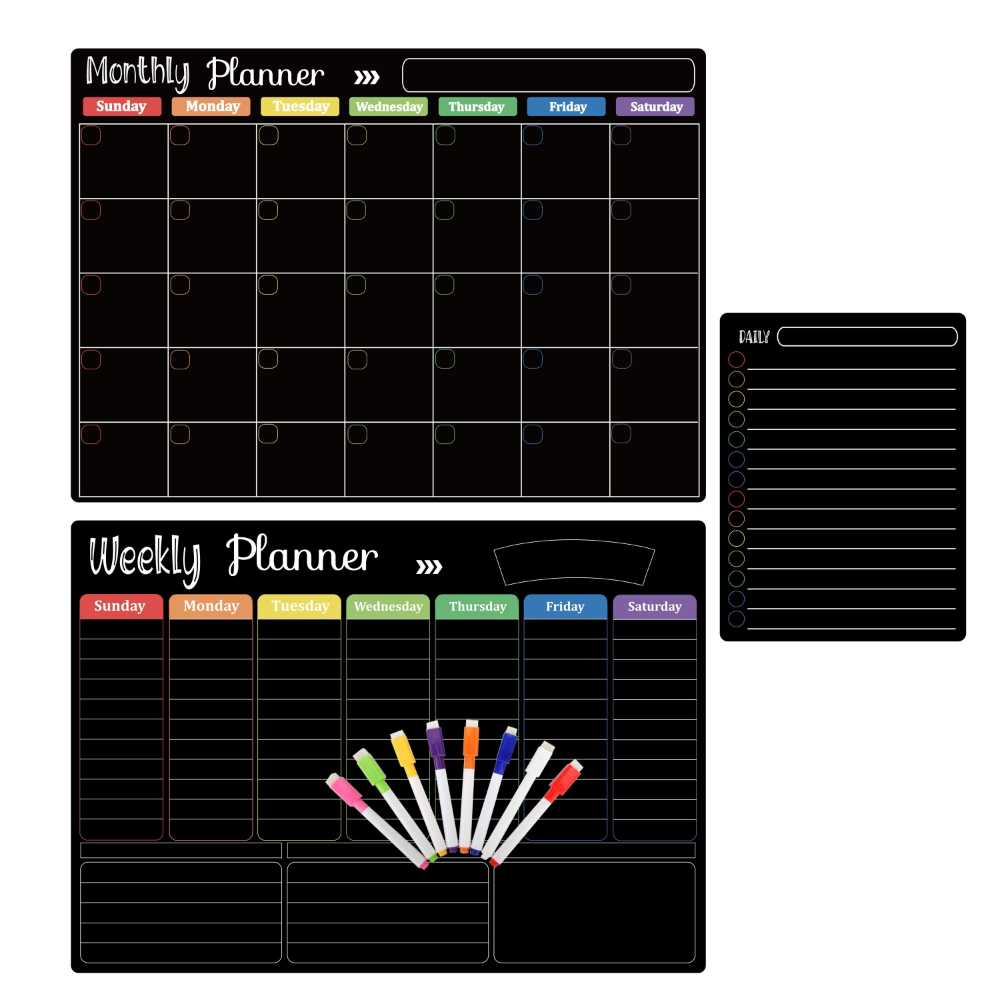 Magnetic Calendar Board - Calendario Magnetico per Frigorifero, Organizzatore Settimanale