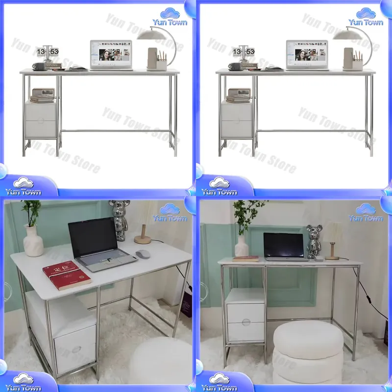 Home Office Of Ikea - Scrivania Semplice Color Crema per Computer,