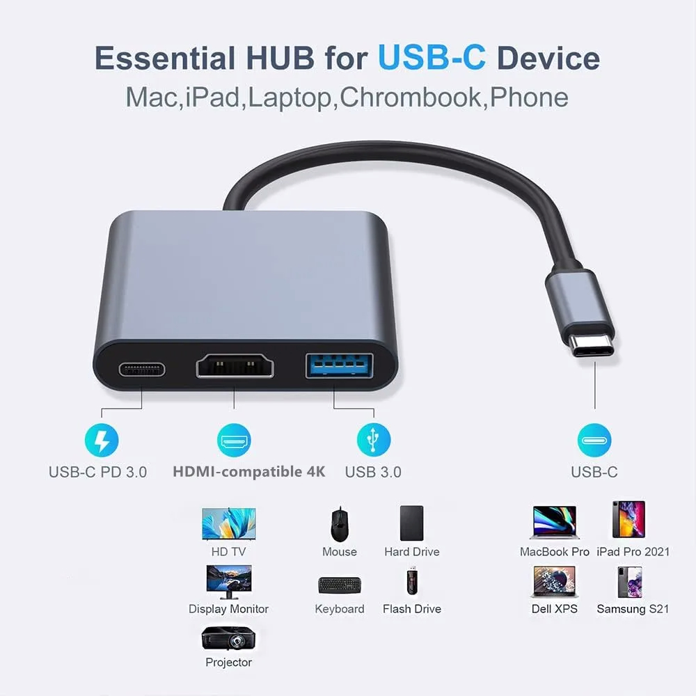 Hub Usb-C 3 In 1 maschio a fem - Home Office For Mac recensione e prezzo