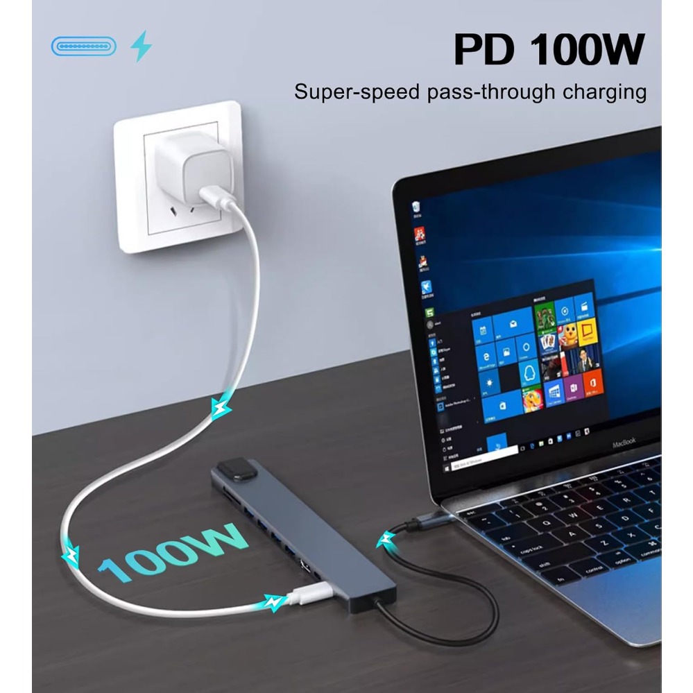 Hub USB C 8in1/2 7in1/2, Adatt - Home Office For Mac recensione e prezzo