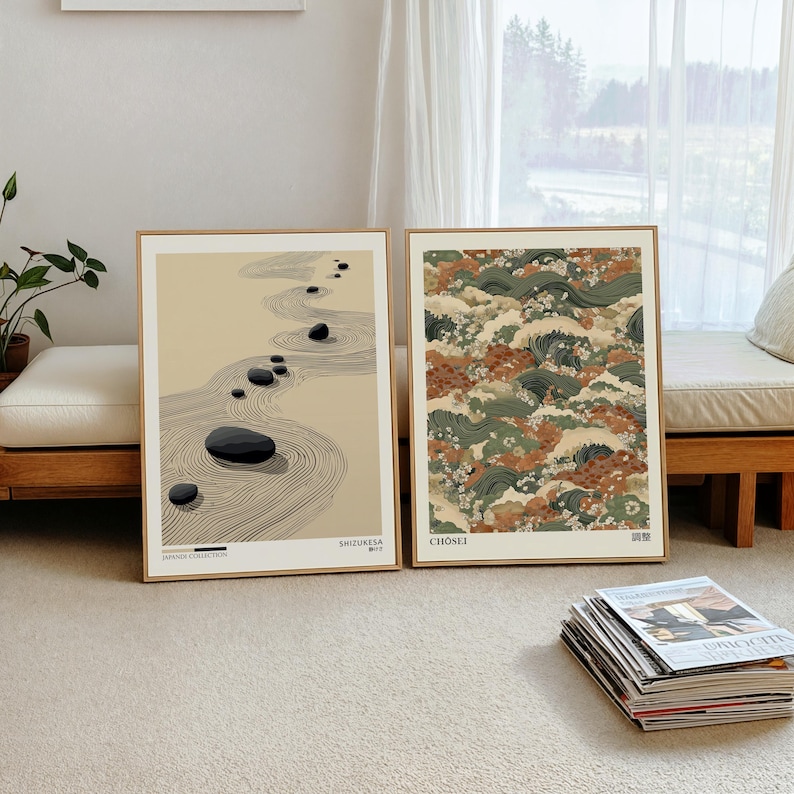 2 pezzi di poster da parete su - Home Office Japandi recensione e prezzo