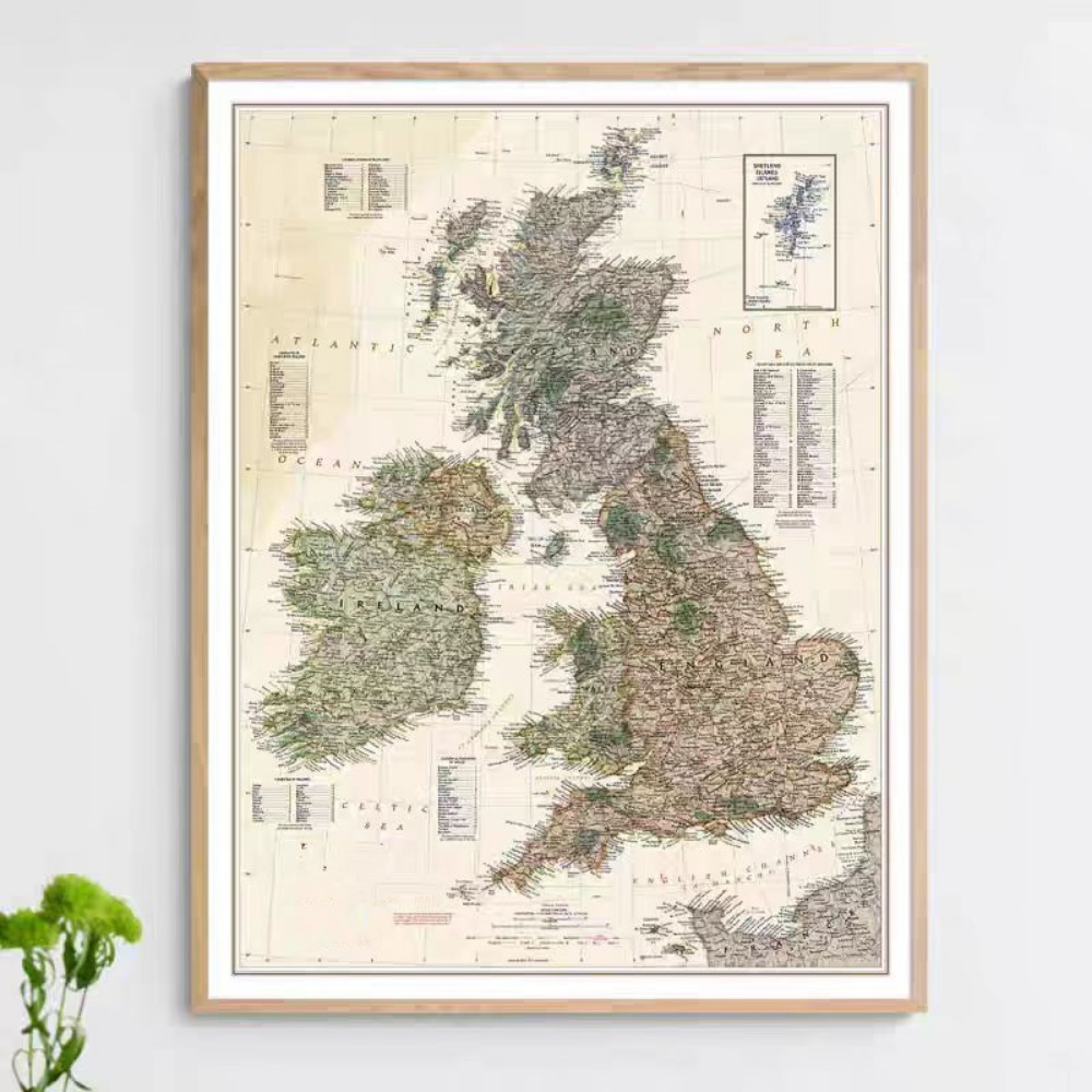 Poster Vintage HD della Mappa  - Home Office And Library recensione e prezzo